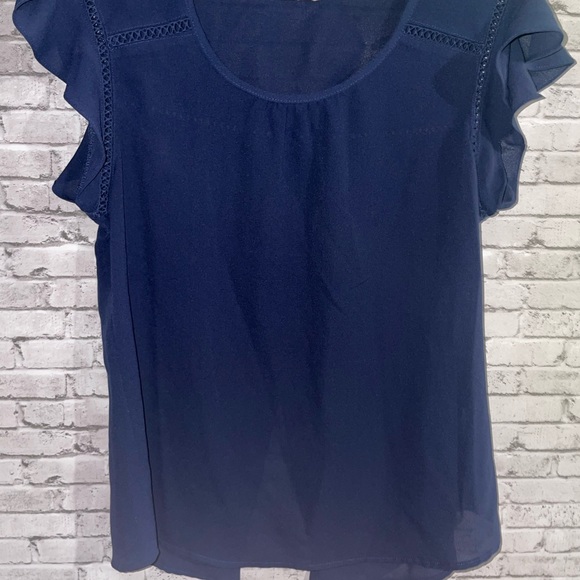 Womens Navy Blue EM Blouse Size M - Picture 2 of 5